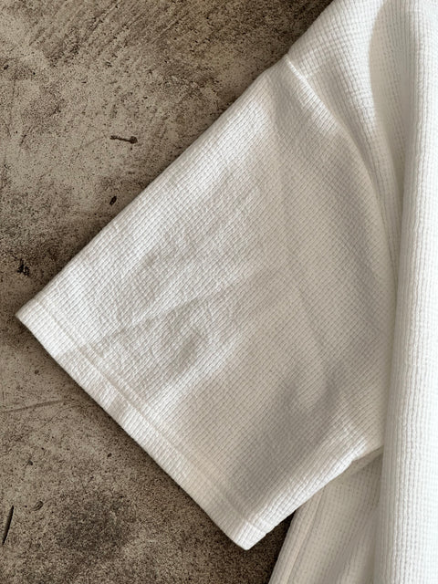 Cropped Textured Tee - Blanco