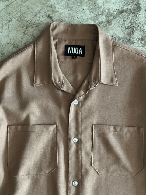 Linen Work Shirt - Marrón