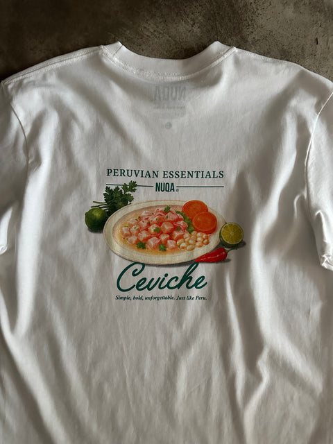 Peruvian Essentials - Ceviche Semi Boxy Tee - Blanco