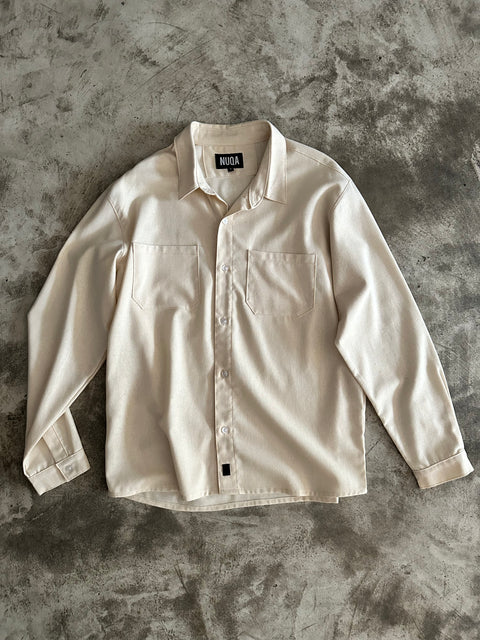 Linen Work Shirt - Beige