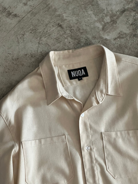 Linen Work Shirt - Beige