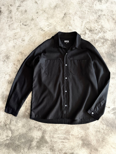 Linen Work Shirt - Negro