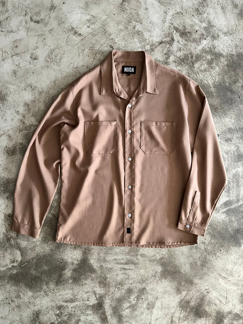 Linen Work Shirt - Marrón