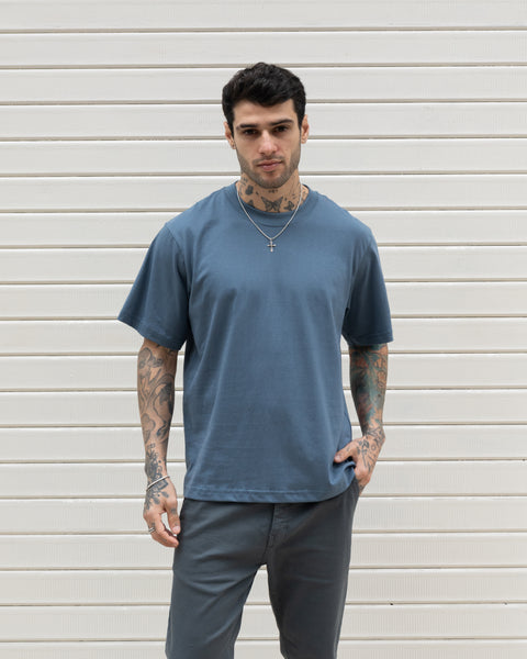 Semi Boxy Tee 20/1 - Acero Claro
