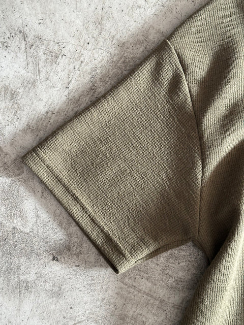 Cropped Textured Tee - Olivo