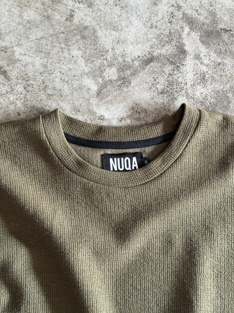 Cropped Textured Tee - Olivo