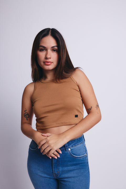 Comfort Pima Top - Camel