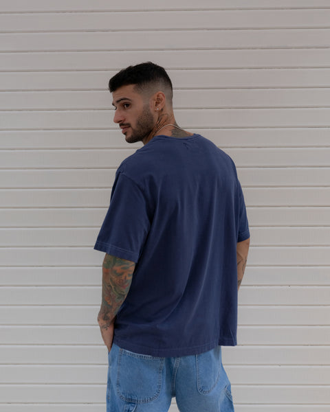 Tee lavado oversized 24/1 - Blueberry