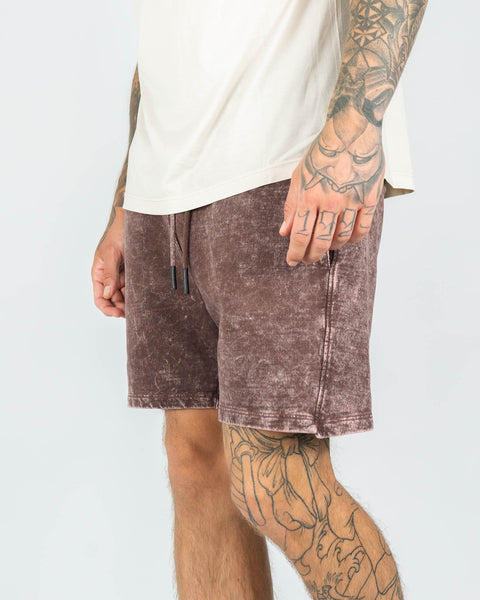 Chrome Washed Terry Short - Chocolate