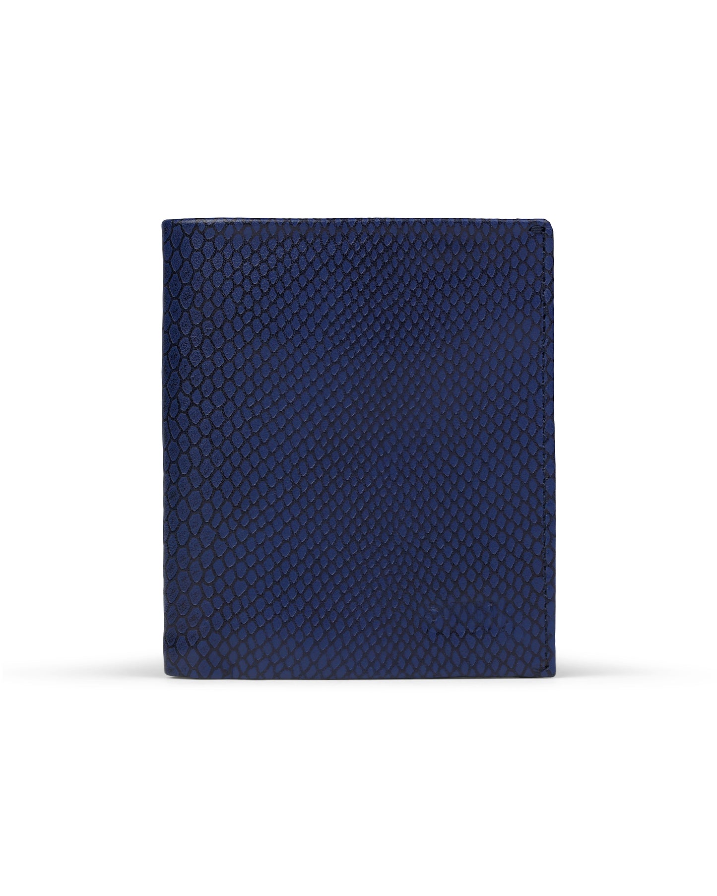 Slim Leather Wallet - Azul Escamas/Rojo