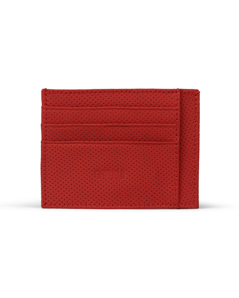Compact Leather Cardholder - Rojo