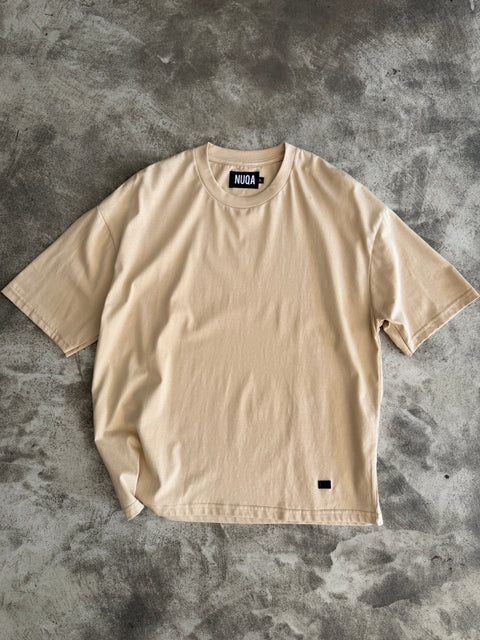 Semiboxy Cotton Tee - Beige