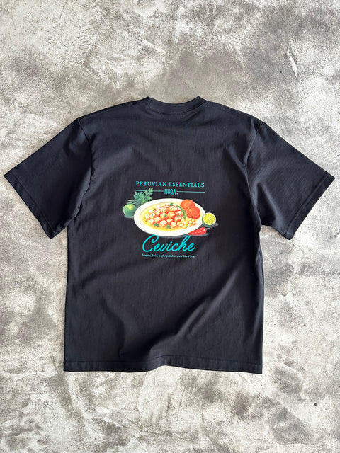 Peruvian Essentials - Ceviche Semi Boxy Tee - Negro