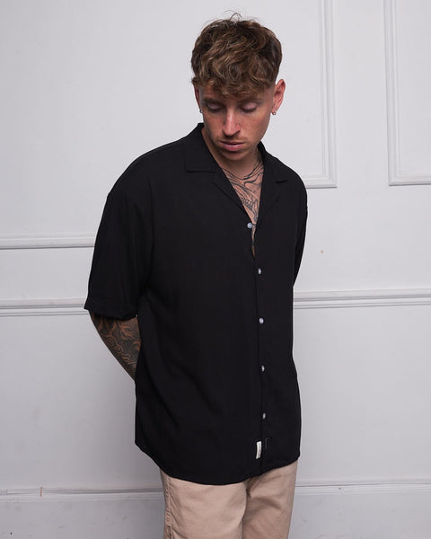 Oversized Ibiza Linen Shirt 24 - Black
