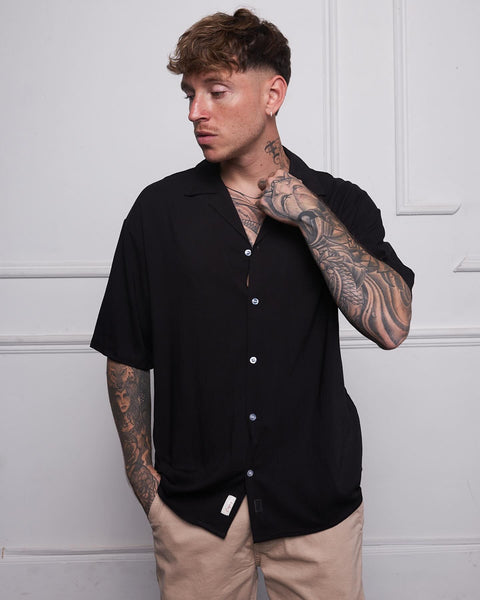 Oversized Ibiza Linen Shirt 24 - Black