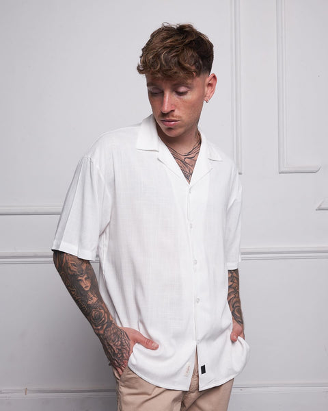 Oversized Ibiza Linen Shirt 24 - White