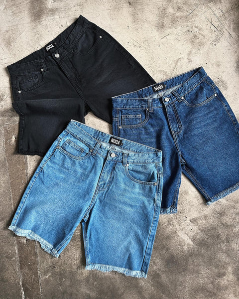 Regular Fit Denim Short - Charcoal