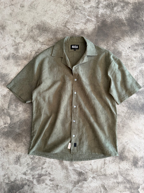 Embossed Cotton Shirt - Olive