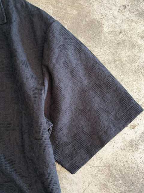 Embossed Cotton Shirt - Black
