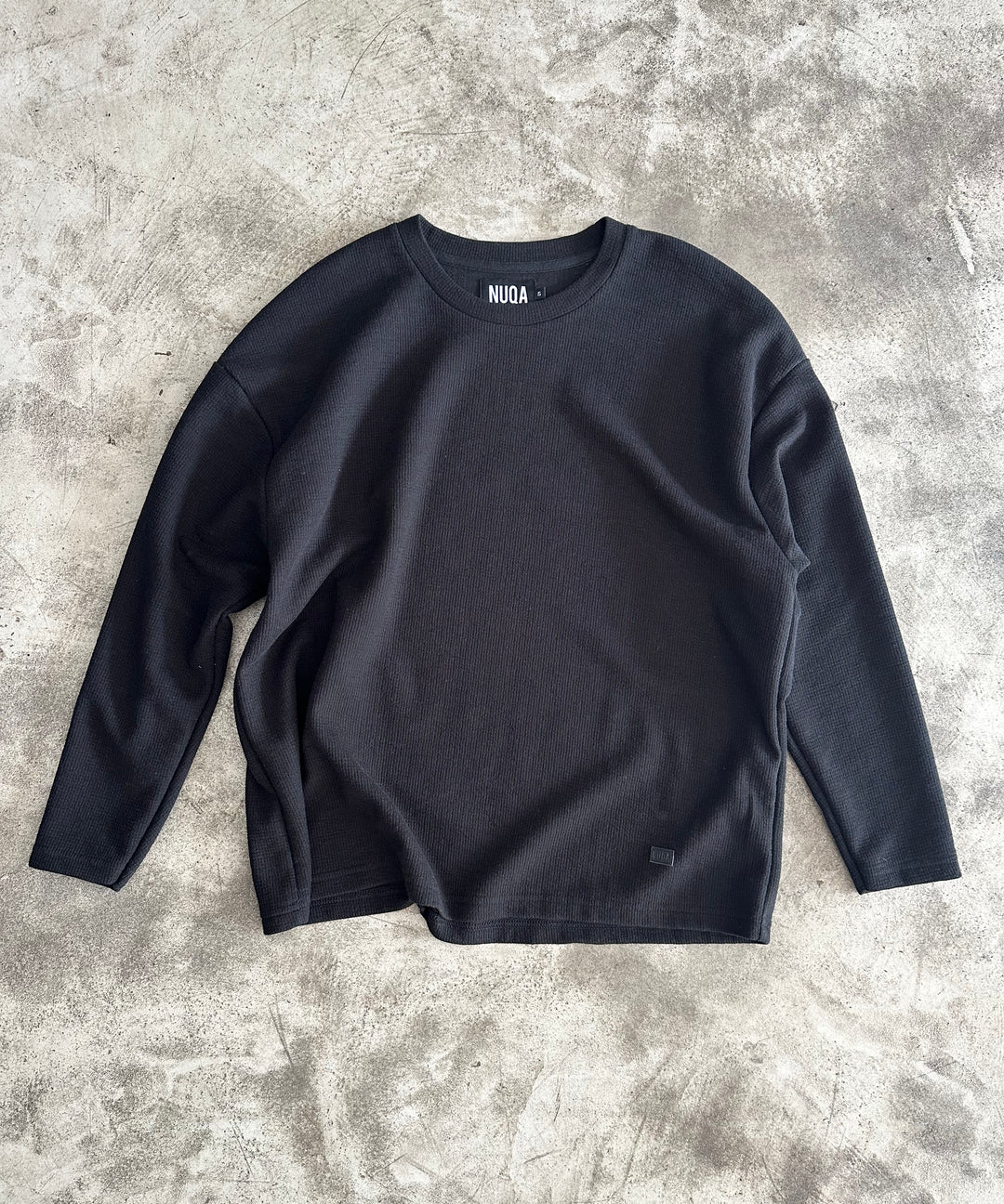 Long Sleeve Cropped Textured Sweater - Negro – Nuqa