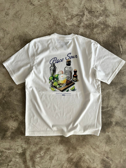 Peruvian Essentials - Pisco Sour Semi Boxy Tee - Blanco