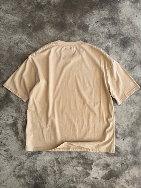 Semiboxy Cotton Tee - Beige