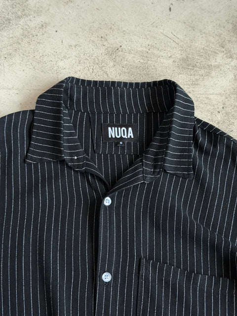 Striped Linen Shirt - Negro