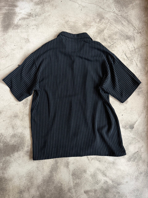 Striped Linen Shirt - Negro