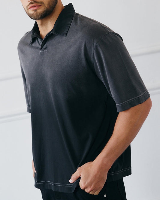 Boxy Fit Polo Shirt - Negro