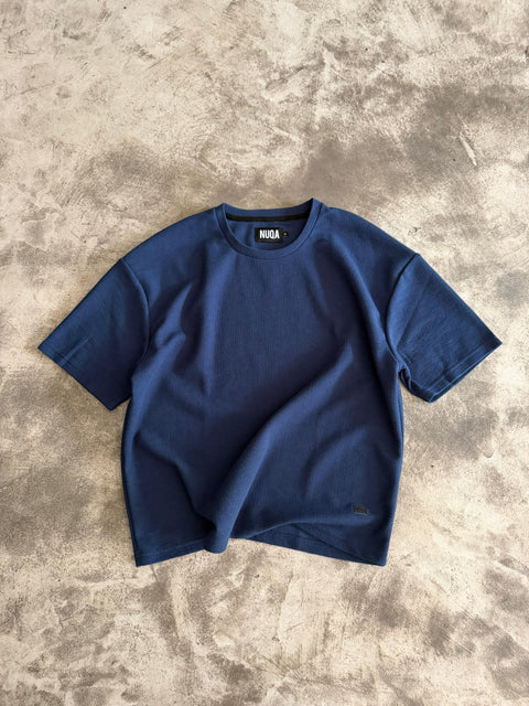 Cropped Textured Tee - Acero