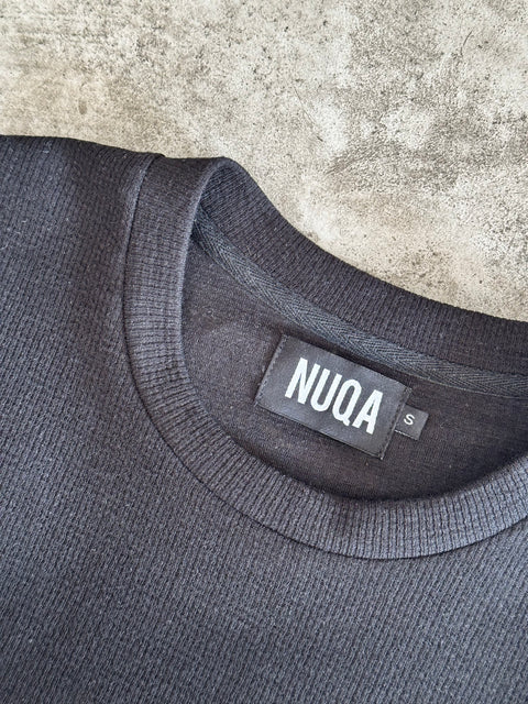 Cropped Textured Tee - Negro