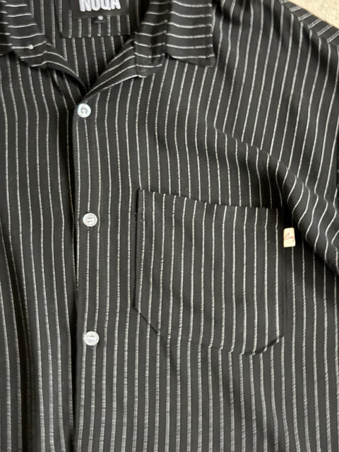 Striped Linen Shirt - Negro