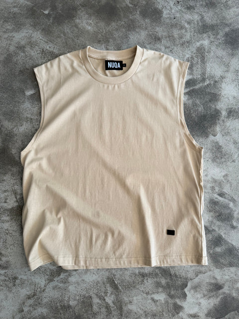 Semiboxy Cotton Tank - Beige