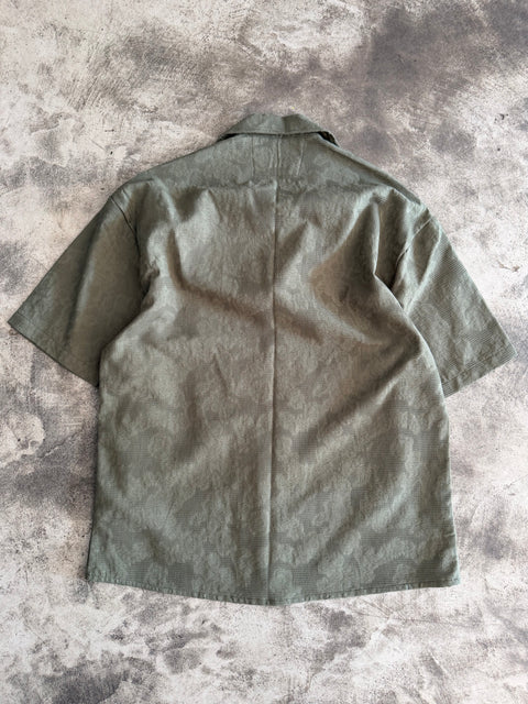 Embossed Cotton Shirt - Olive
