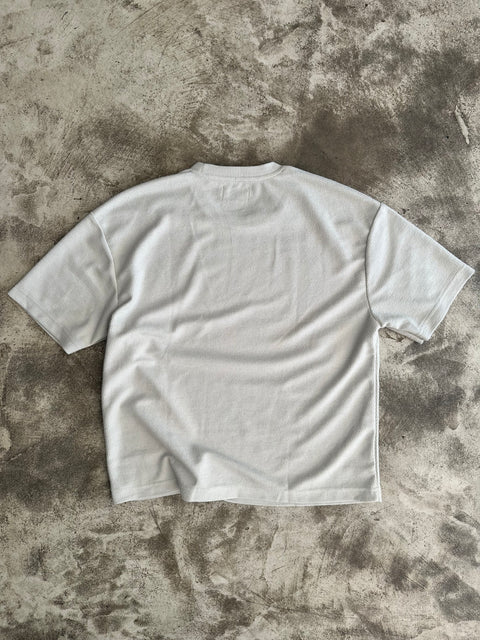 Cropped Textured Tee - Gris