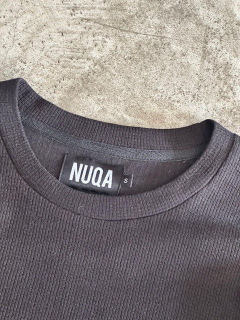 Long Sleeve Cropped Textured Sweater - Negro