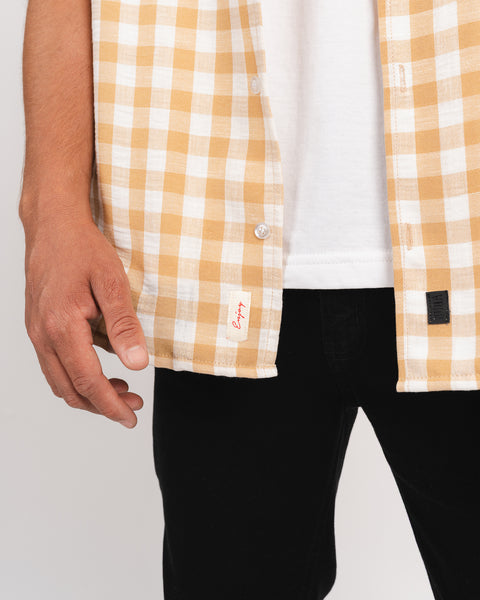 Check Linen Shirt - Beige