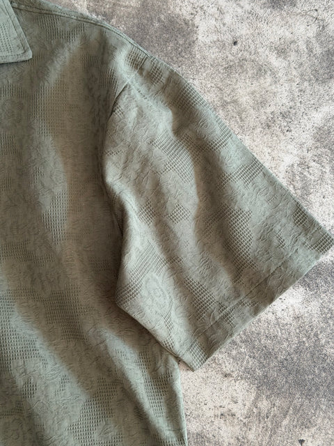 Embossed Cotton Shirt - Olive