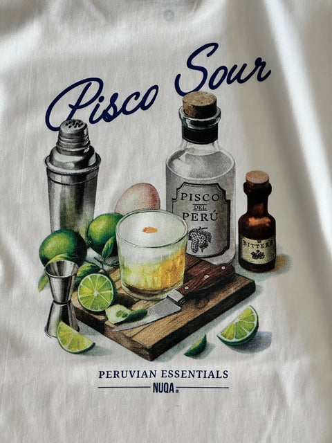 Peruvian Essentials - Pisco Sour Semi Boxy Tee - Blanco