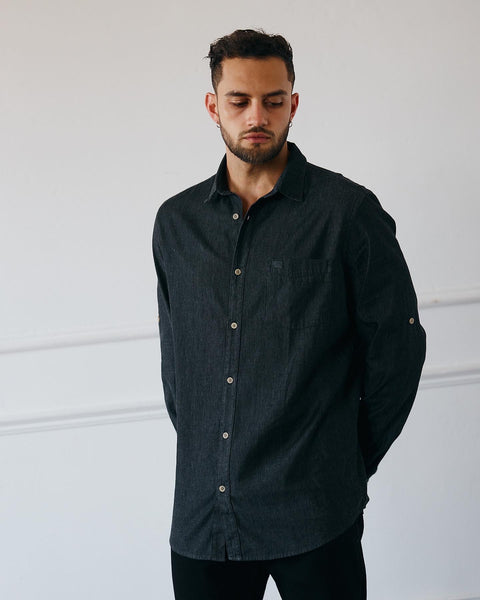 Casual Denim Shirt - Graphite