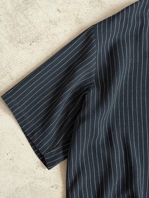 Striped Linen Shirt - Negro