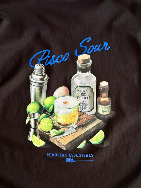 Peruvian Essentials - Pisco Sour Semi Boxy Tee - Negro