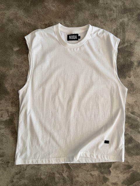 Semiboxy Cotton Tank - White