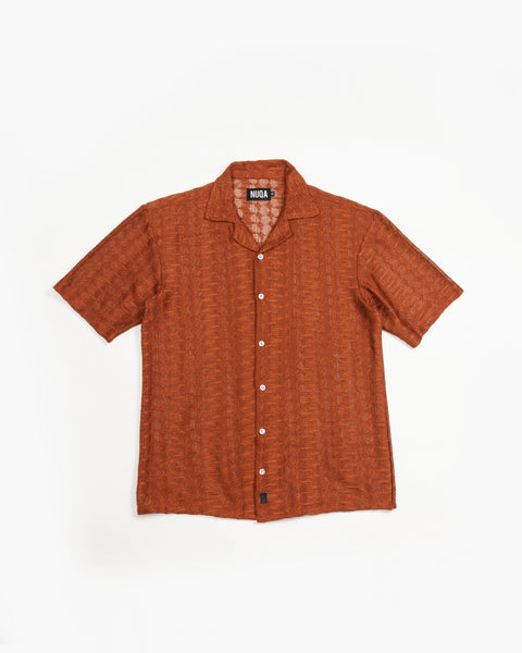 Essential Textured Shirt - Terracotta