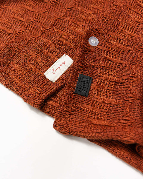 Essential Textured Shirt - Terracotta