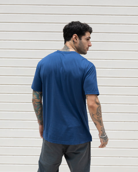 Camiseta Pima Premium - Azul Mykonos