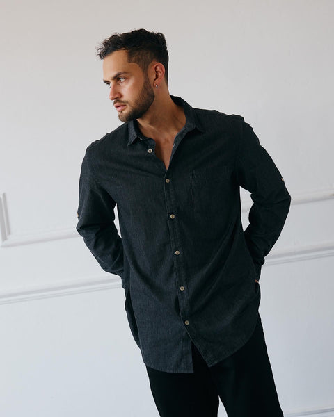 Casual Denim Shirt - Graphite