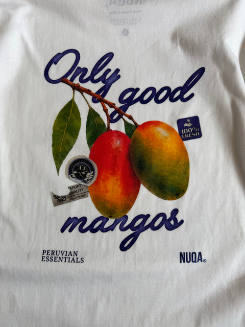 Peruvian Essentials - Mango Semi Boxy Tee - Blanco
