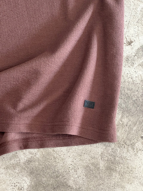 Cropped Textured Tee - Marrón