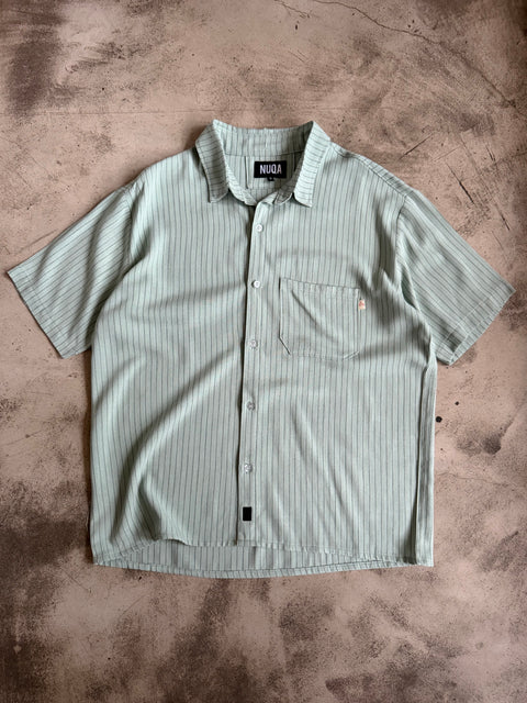 Striped Linen Shirt - Verde